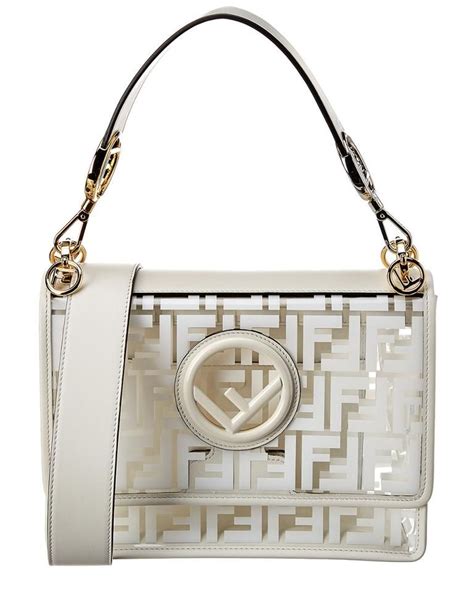 fendi kan white|Fendi leather shoulder bag.